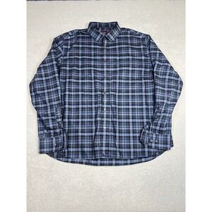 UNTUCKit Mens Veraton WF Blue Black Plaid Long Sleeve Button Down Shirt Size 3XL